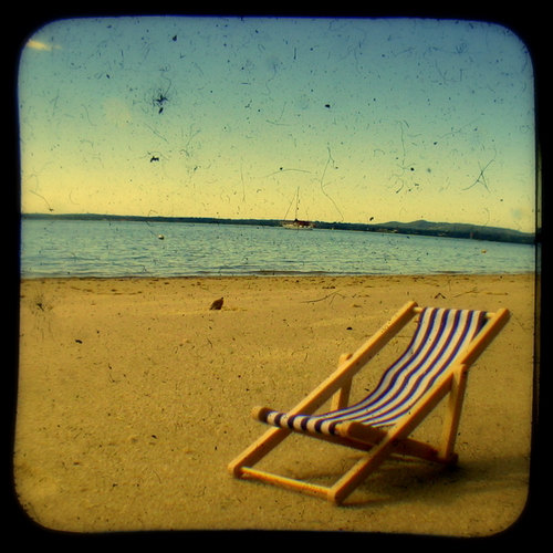 Beach Chair Photo 5x5 Ttv Beach Photography - Summer Seaside - Rustic Nautical Home Decor Print